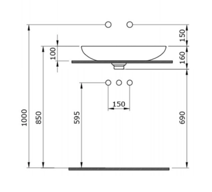 LAVABO 59.5x37 MAT CRNI BOCCHI - Slika 2