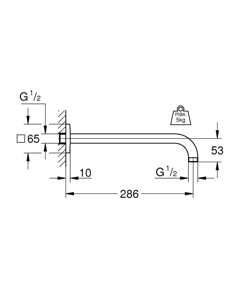 GROHE DRŽAČ RUŽE TUŠA ZIDNI 27488000