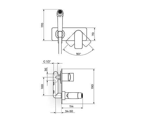 rosan S2 ugradna Baterija za bide BLACK 239501B - Slika 2