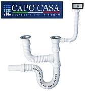 SIFON ZA SUDOPERU 2/1 SA PRELIVOM Ø60 - CAPO CASA SR0002