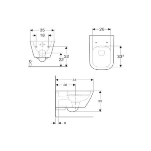 GEBERIT WC SOLJA KONZOLNA SMYLE SQ RIMFREE 500.208.01.1 - Slika 2