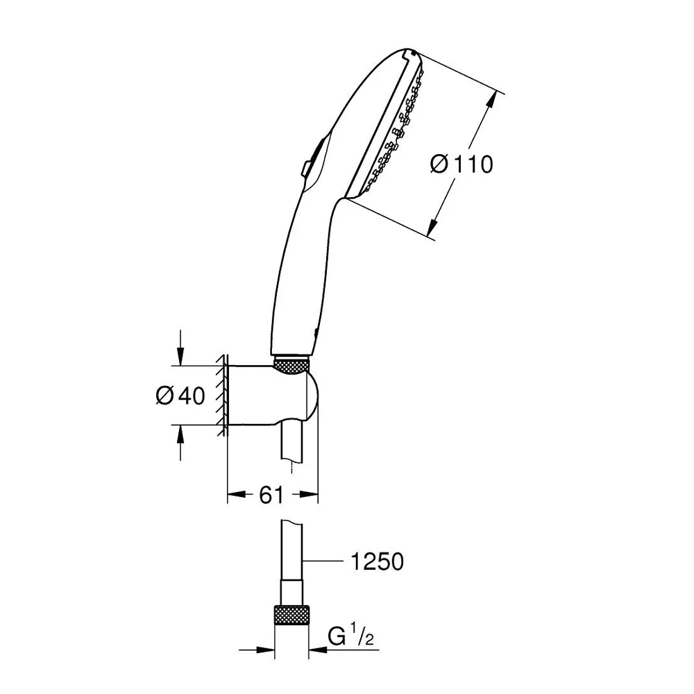 GROHE TUŠ RUČICA TEMPESTA 110 sa DRŽAČEM 27799003 - Slika 3