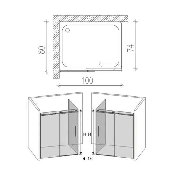 PARAVAN 100X80/8MM GAL BR6610-80100N - Slika 2