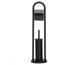 WC ČETKA SET SA DRžačem TOALET PAPIRA BLACK CAPO casa 1440S