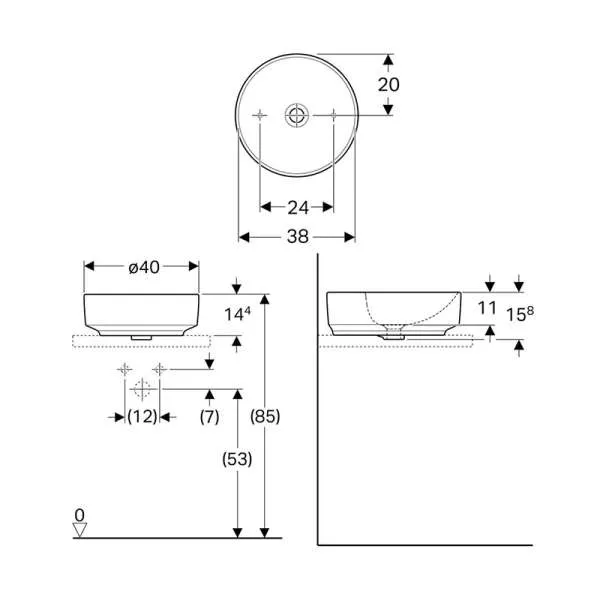LAVABO VARIOFORM 40/O NADGRADNI 500.768.01.2 - Slika 3