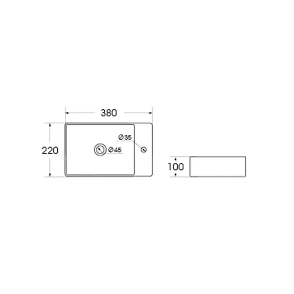 LAVABO GENT 38x22x10 WB6421 - Слика 2