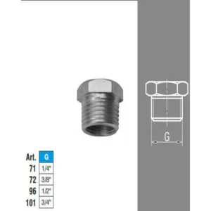 ČEP SA ROZETnom INOX 1/2* TEHNOUNION 191/306teh