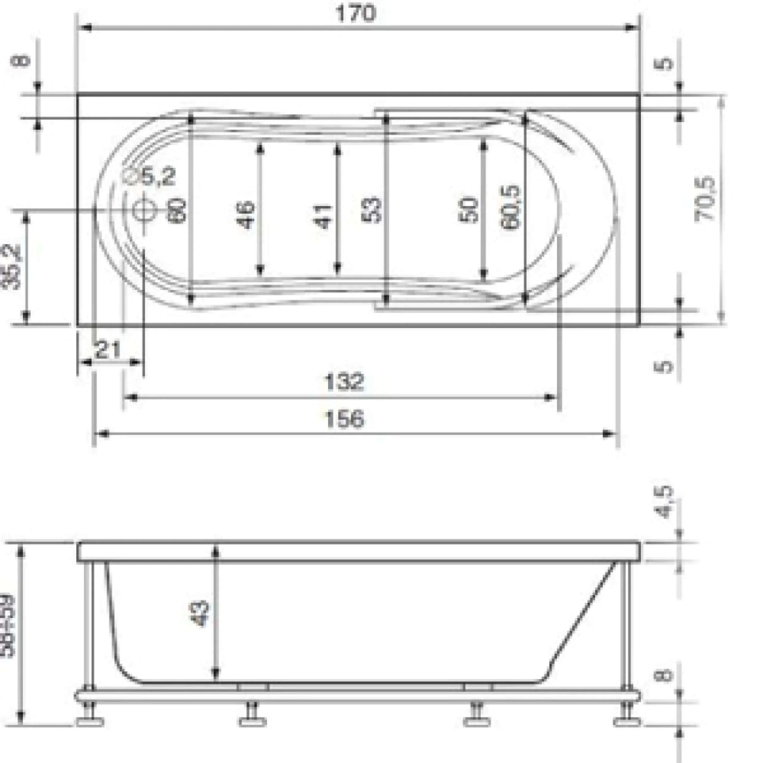KADA 170X70 HIDROMASAŽNA SOLARIA 240011 - Slika 2