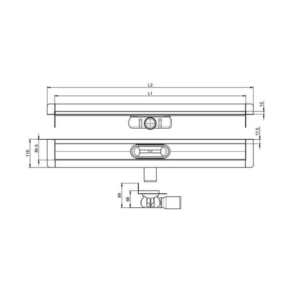 KANALICA ACO SHOWER DRAIN C 785MM ZA TUŠ KABINU H74/25 9010.88.23 - Slika 3