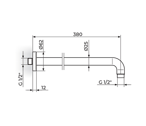 KONZOLA UZIDNOG TUŠA 40CM PTRKUZ4 ROSAN - Slika 2