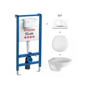 FLUENTA SET RIMLES WC ŠOLJA + VODOKOTLIĆ BELA TIPKA 40006356/6661/6357 PEŠTAN