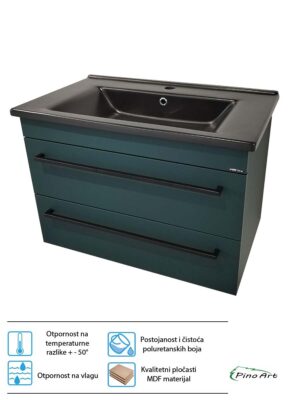 ATRIA ORMARIC SA CRNIM LAVABOOM 75 ZELENI PINO ART 1040ZEL