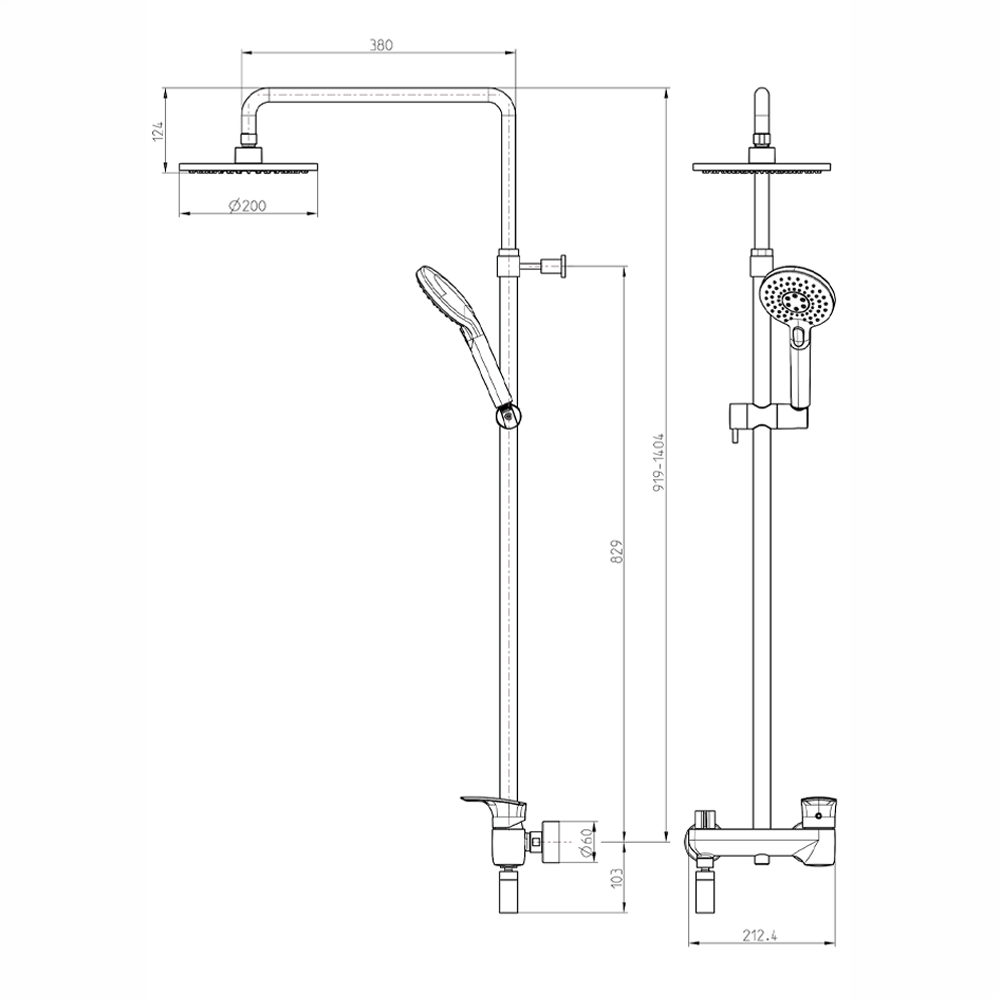 HERZ ELITE BATERIJA ZA TUŠ SISTEM BG 00333BG — slika 2