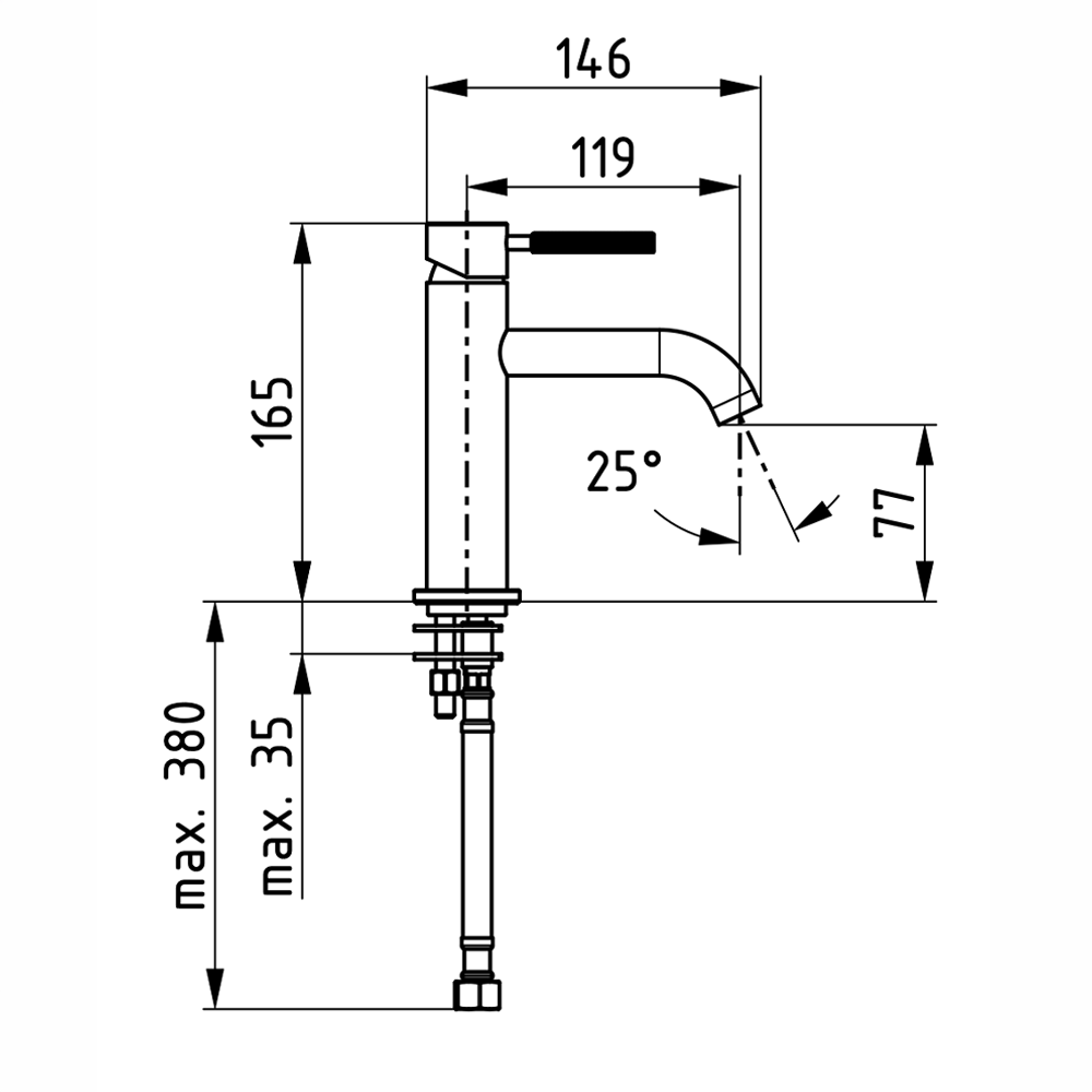 HERZ LUMA J10 STOJEĆA BATERIJA ZA LAVABO S BR GOLD 00610BG — slika 2